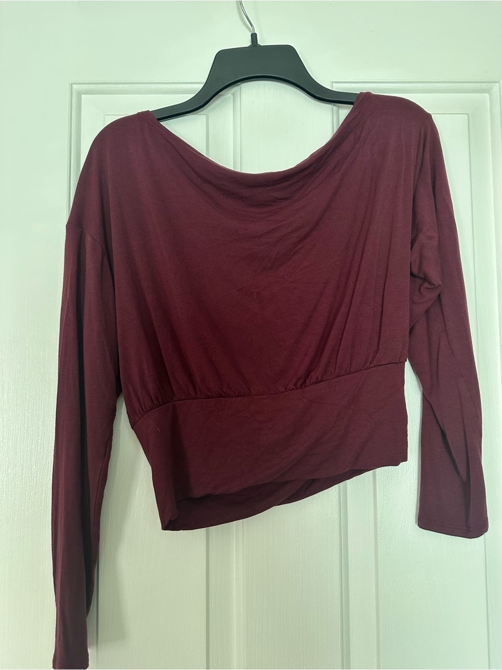 See You Monday Wine Long Sleeve Crop Top